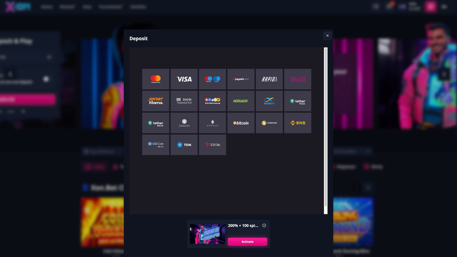 Metody płatności - Visa, Skrill, Bitcoin, BLIK